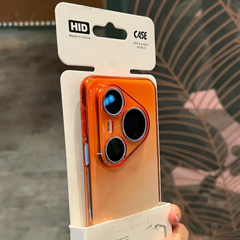 Original ultradünnes, farbenfrohes, transparentes PC-Gehäuse für Huawei Pura 90 Pro Max, Pura 80, 70 Pro, hartes HD Clear Armor Gradient Cover