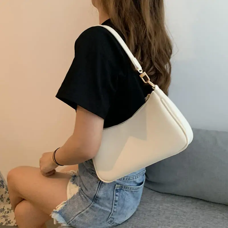 New Shoulder Bags Small Square Bag Women\'s Bags White Advanced Sense Axillary Bag Retro Fashion Leisure Versatile Crossbody Bags