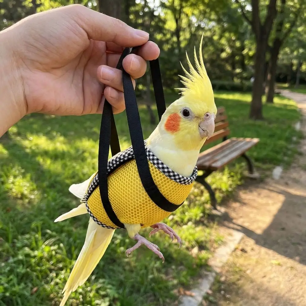 Breathable Mesh Parrot Hand Carrier Bag Portable Windproof Parrot Anti Escape Vest Comfortable Soft Fabric Bird Outing Backpack