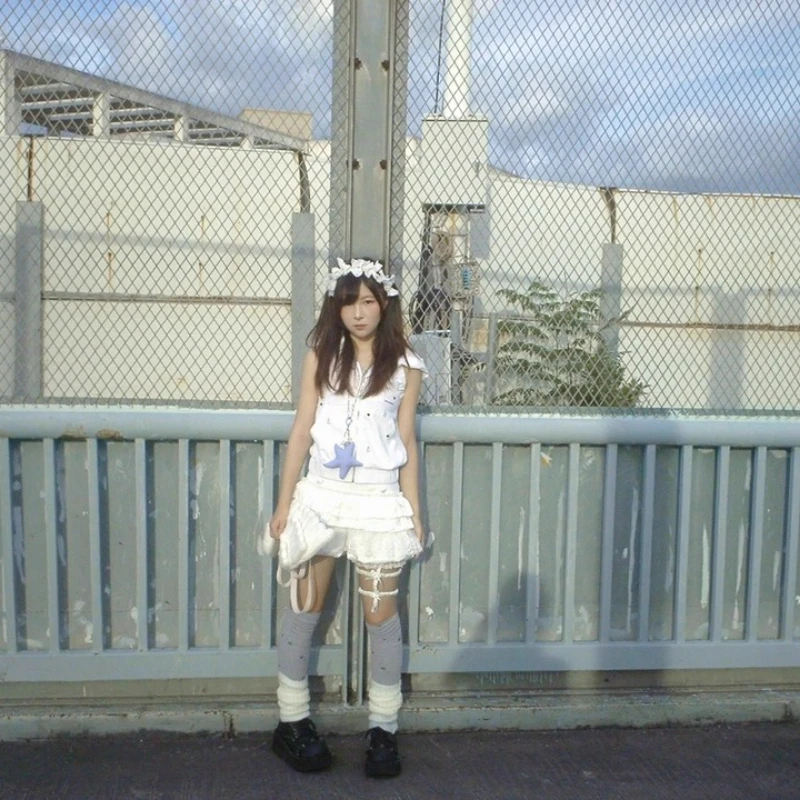 Original Design Retro Gray Star Print Stretch Knit Women's Socks Autumn New Sweet Cute Versatile Slimming Leg Warmers Ladies