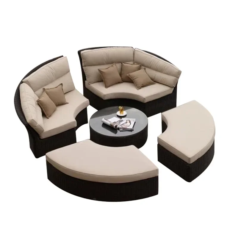 

Outdoor round double bed, scenic garden bed, courtyard balcony swimming pool leisure bed, beach bed