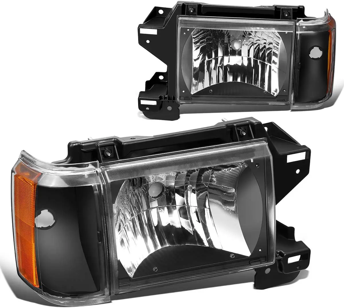 

Headlights Assembly Compatible with 1987-1991 Ford Bronco F-150 F-250 F-350, Driver and Passenger Side Halogen Headlamps Replace