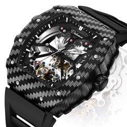 Automatic Watch for Men Tourbillon Watch Men Watches Skeleton Luxury Watches Silicone Strap New Relogio Masculino