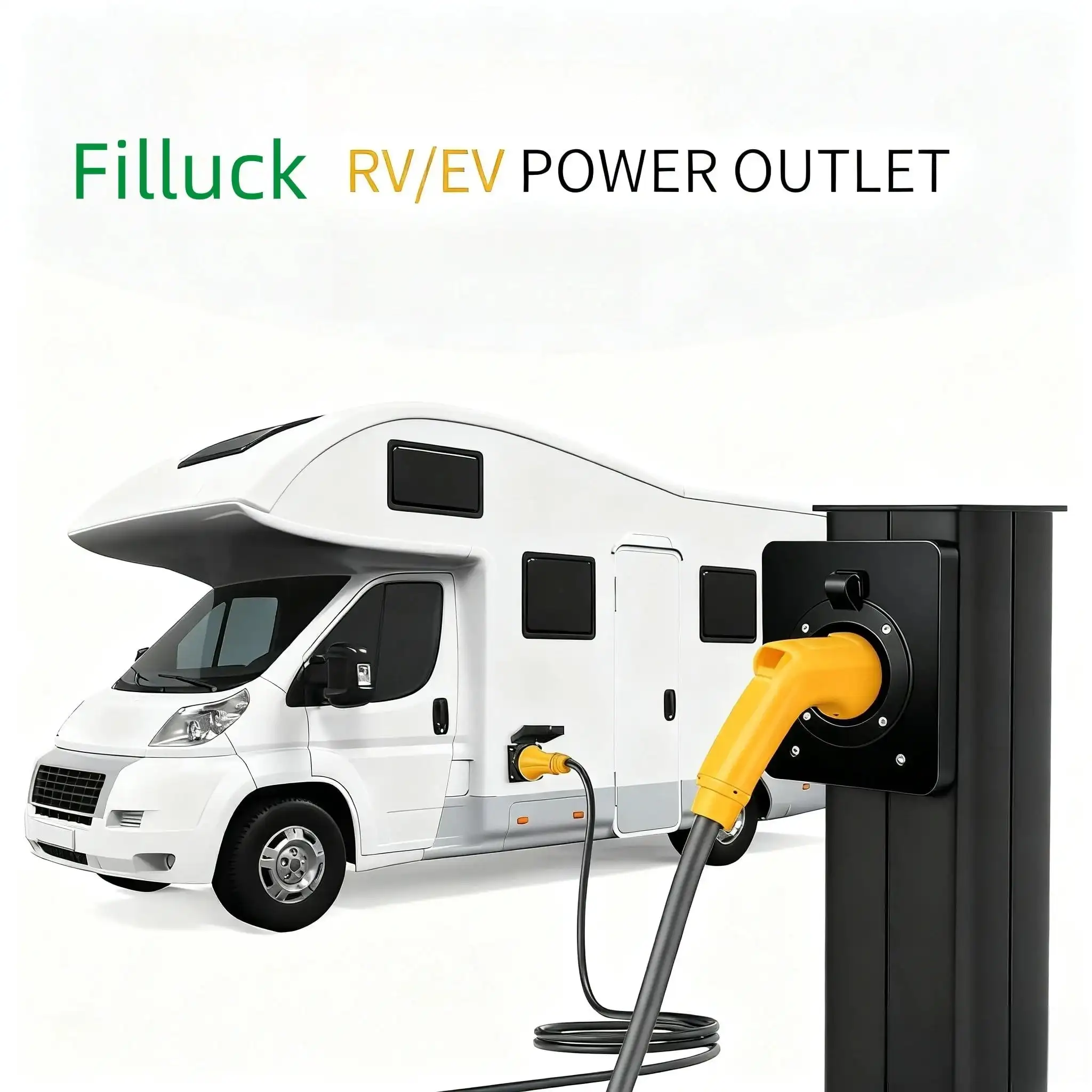 Caja de toma de corriente RV de 50 amperios, receptáculo NEMA14-50R para vehículos recreativos, generadores, soldadoras