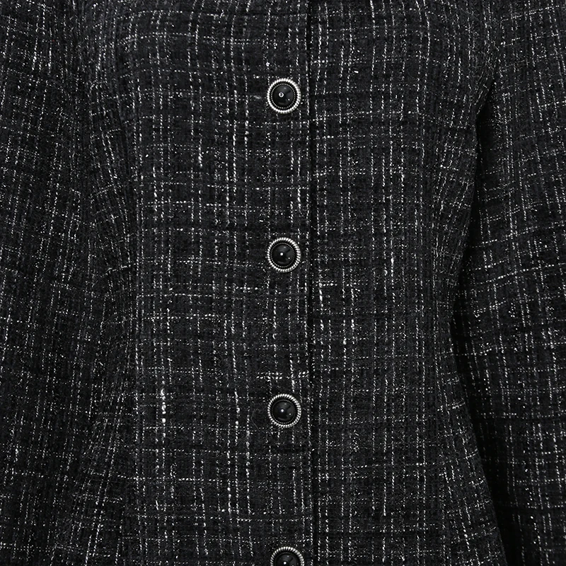 KBQ Hit Color empalmado a cuadros Minivestidos minimalistas para mujer solapa manga larga túnica Vintage chic vestido femenino otoño nuevo