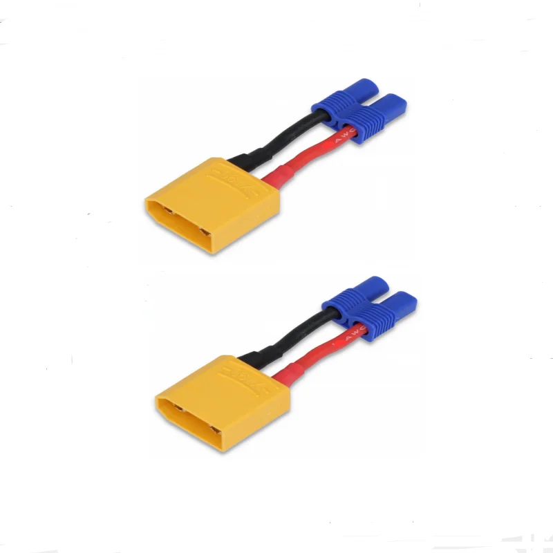 2pcs Male Female XT90 to Deans T Plug EC3 XT60 MPX Plug Connector Adapter with 12awg 4cm Silicone Wire Cable For RC Battery ESC