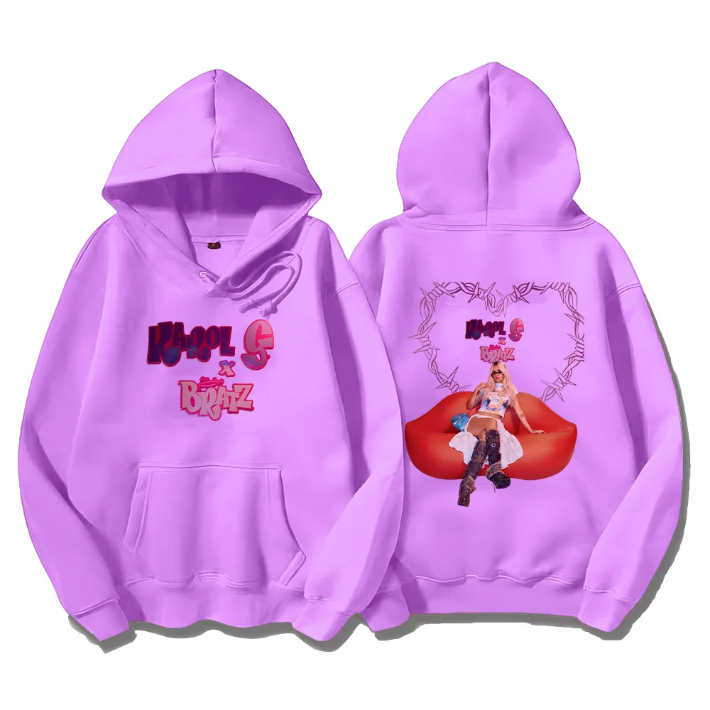 Karol G Bratz Hoodies Fashion 90s Y2k Women Sweatshirts New Pattern Trends Sweet Girls Pullovers Fall Loose Streetwear Clothes