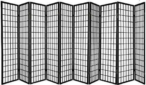 Panel Shoji Screen Room Divider 3-10 Panel (3 Panel, Black, White, Cherry, Natural)