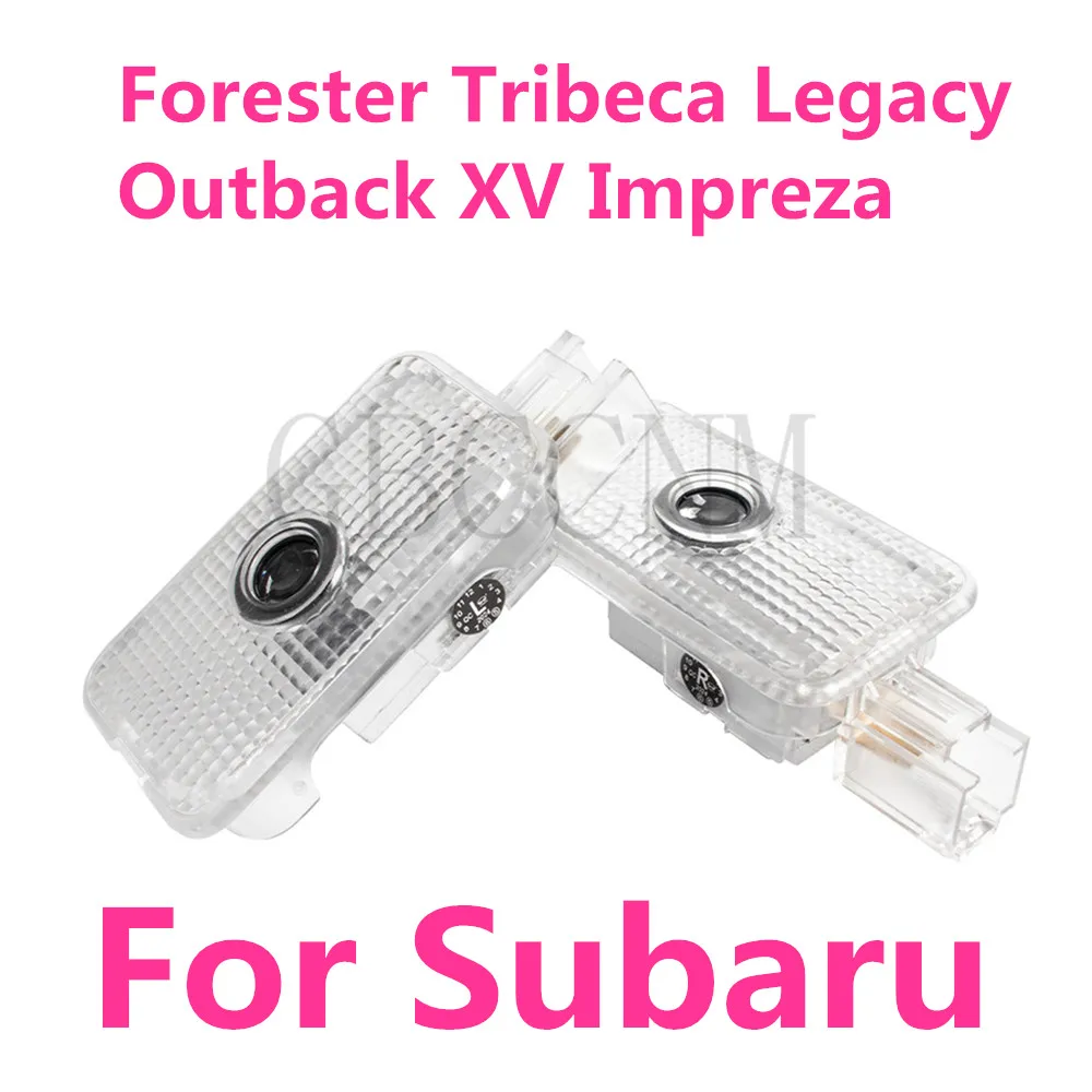 2X For Subaru Forester Outback Tribeca Legacy XV Impreza LED Car Door Logo Projector Welcome Light Ghost Shadow Lamp Accessories