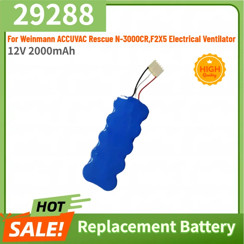 29288 High Quality Battery 12V 2800mAh For Weinmann ACCUVAC Rescue N-3000CR,F2X5 Electrical Ventilator Replacement Battery