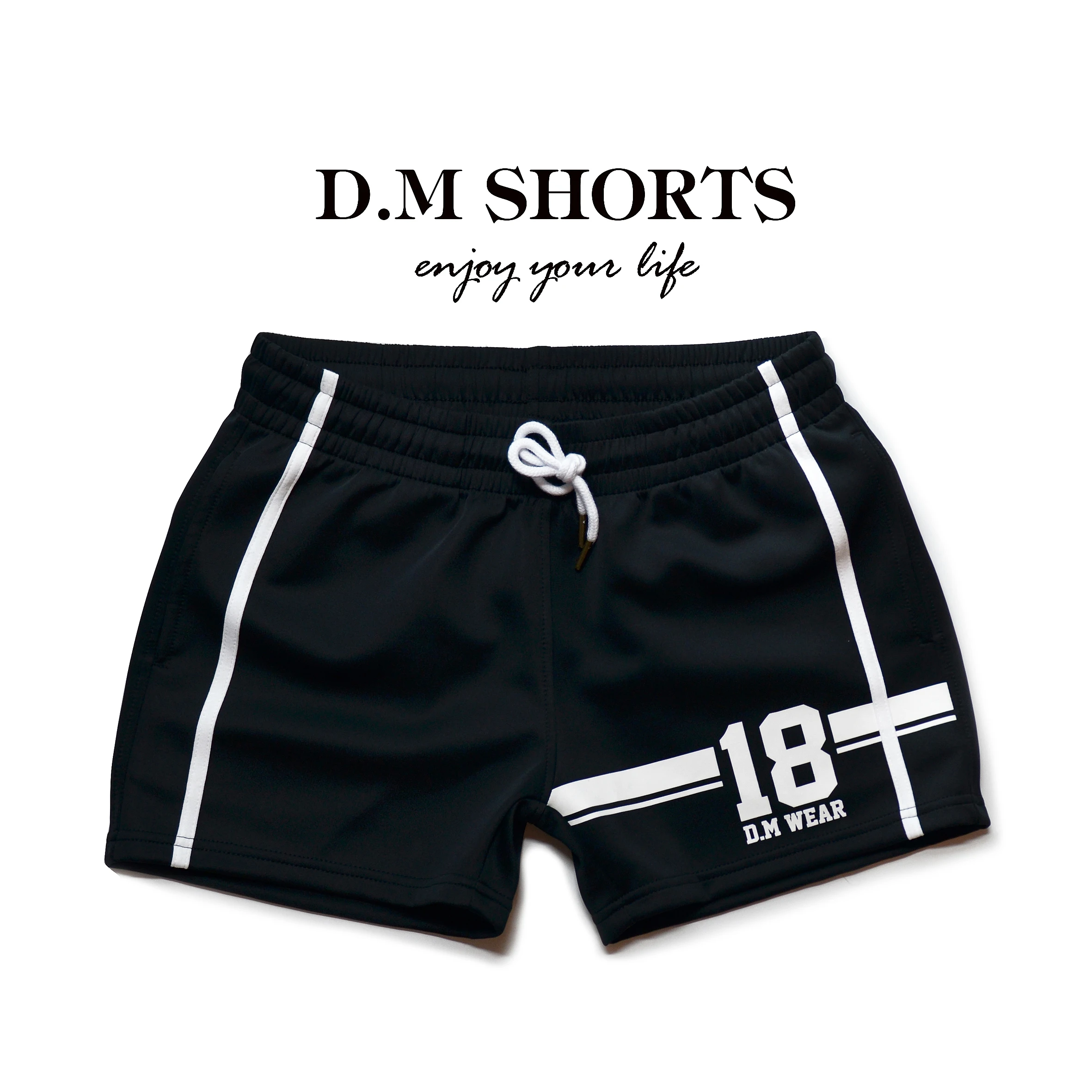 D. M Men\'s Underwear Low Rise Sexy Fashion Pants Home Pants Letters 18 Pajama Shorts Sports Lanyard Yoga