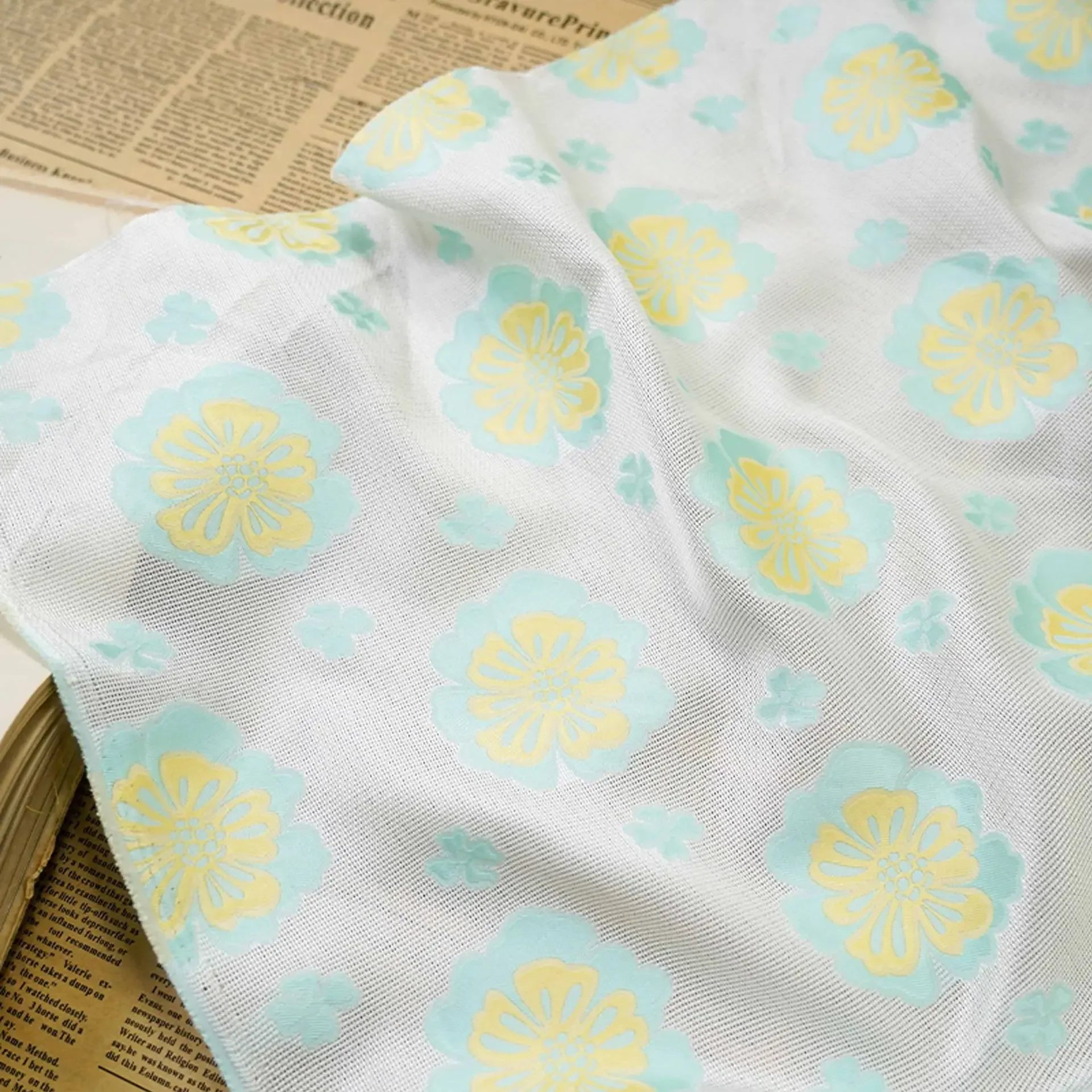 1 Meter Small Daisy Woven Jacquard Fabric Spring Summer Dress Skirt Decorative Sewing Fabric