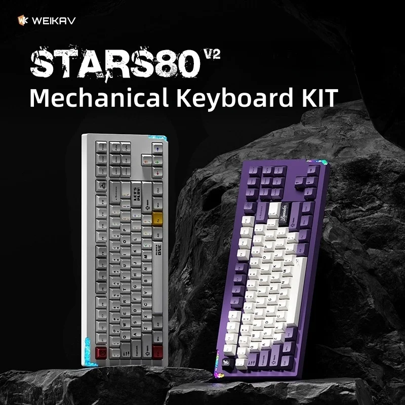 

Weikav Stars80 V2 Mechanical Keyboard Kit - 8000mAh Customizable Three-Mode Structured Gaming Keyboard in Stock