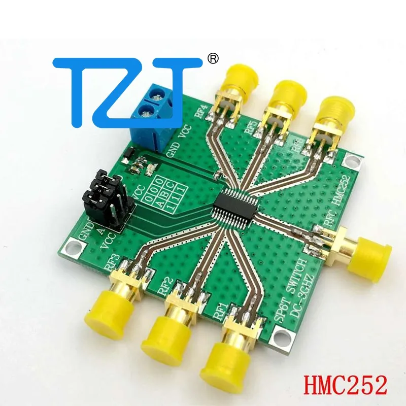 TZT HMC252 DC-3GHz RF Single-Pole Six-Throw Switch Non-reflective SP6T Switch Integrated 3:6 TTL Decoder