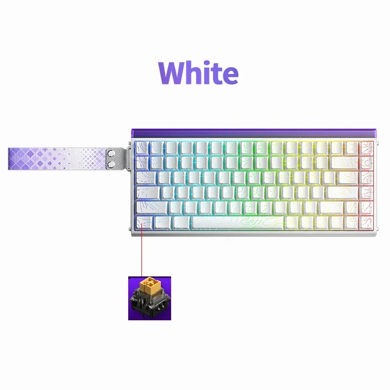 AULA HERO84 HE Magnetschalter Kabelgebundene mechanische Tastatur RGB Musik Rhythmus 8K Rückholfrequenz Tastatur Computerzubehör für Gamer