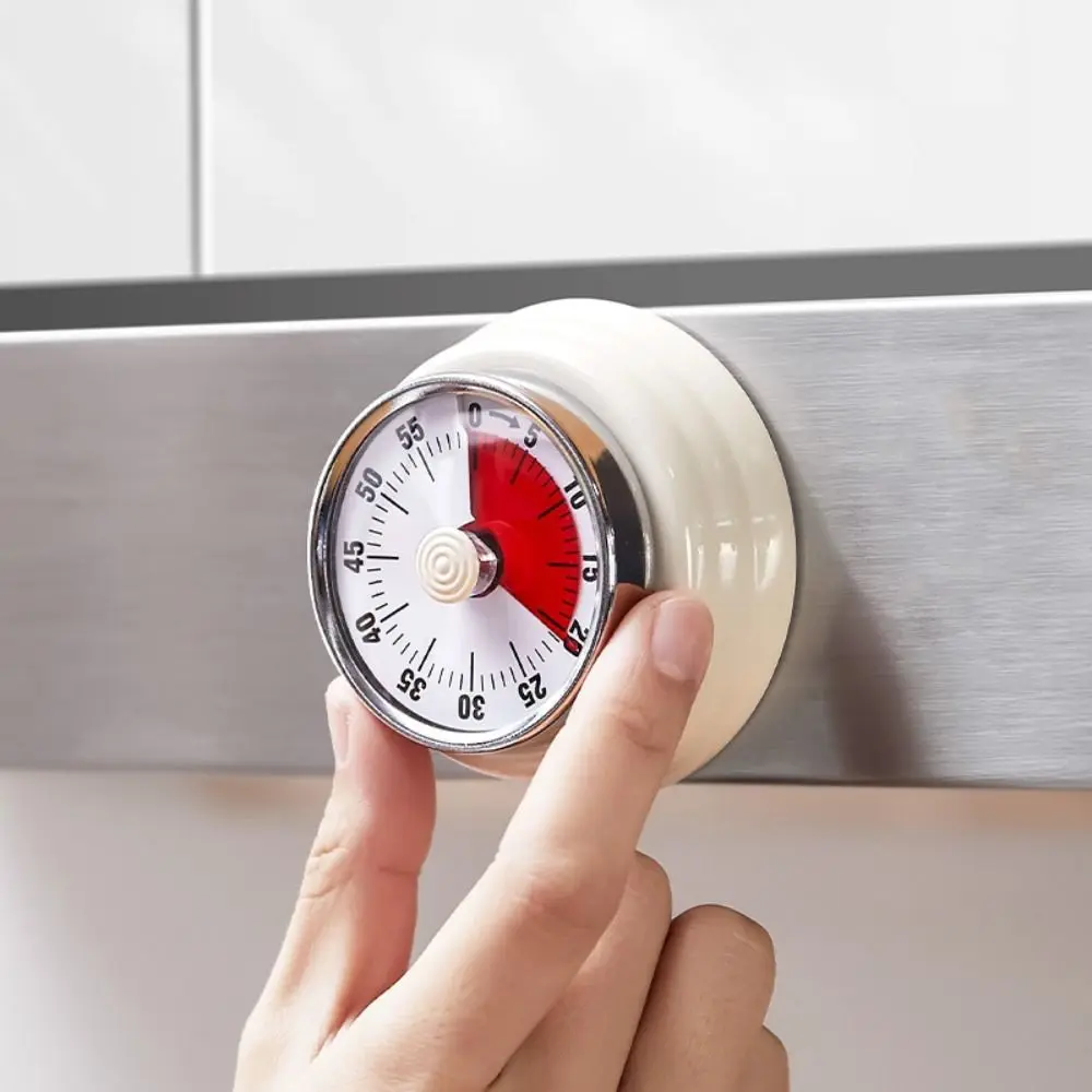 Magnetic Backing Kitchen Countdown Timer Visual Timer Stainless Steel Mechanical Countdown Timer Metal Cooking Timer Clock