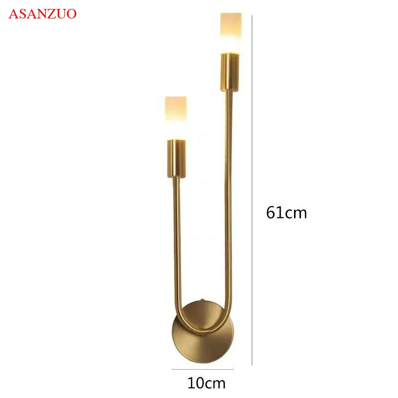 Modern LED Gold Candlestick Wall Light, Interior Decor, Vanity Wall Sconce, Sala de estar, Cozinha Hall, Quarto, Long Strip Lâmpadas