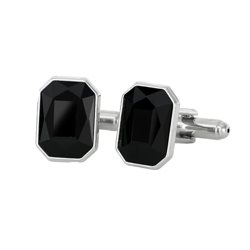 Pair of Premium Alloy Cufflinks Featuring Crystals for Secure Fastening in Formal Occasions and Daily Use