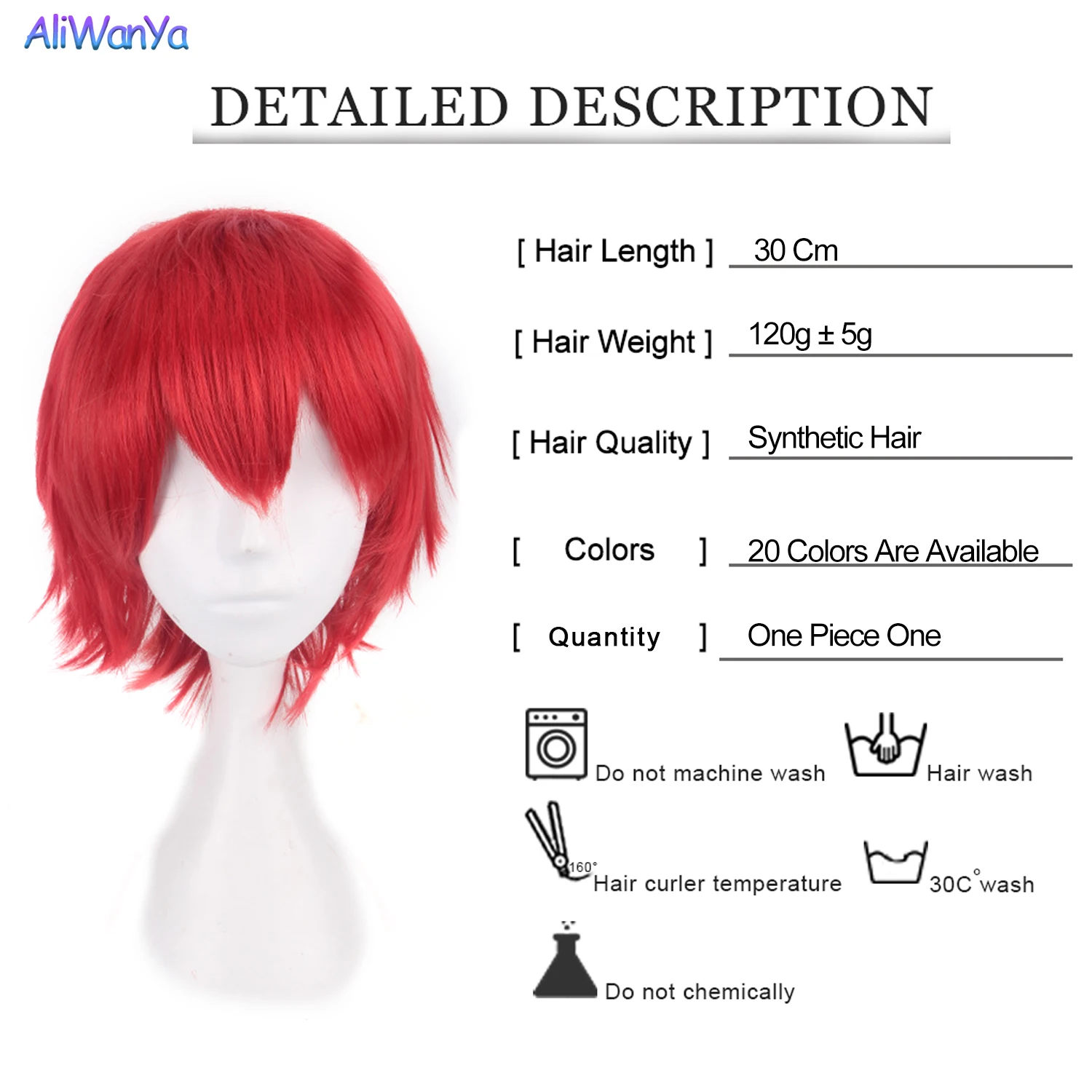 Synthetic Short Wigs Wolf Cut With Bangs Choppy Cosplay Party Wig For Men Women Pink Red Blue Purple Korean Style Man Wig