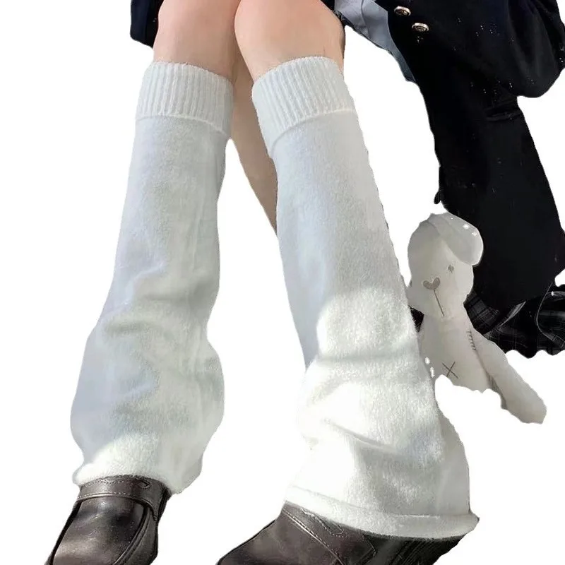 Calentadores de piernas JK de estilo japonés: calcetines de tubo apilables, calcetines superpuestos en forma de campana para mujer, ropa de calle de moda ‌