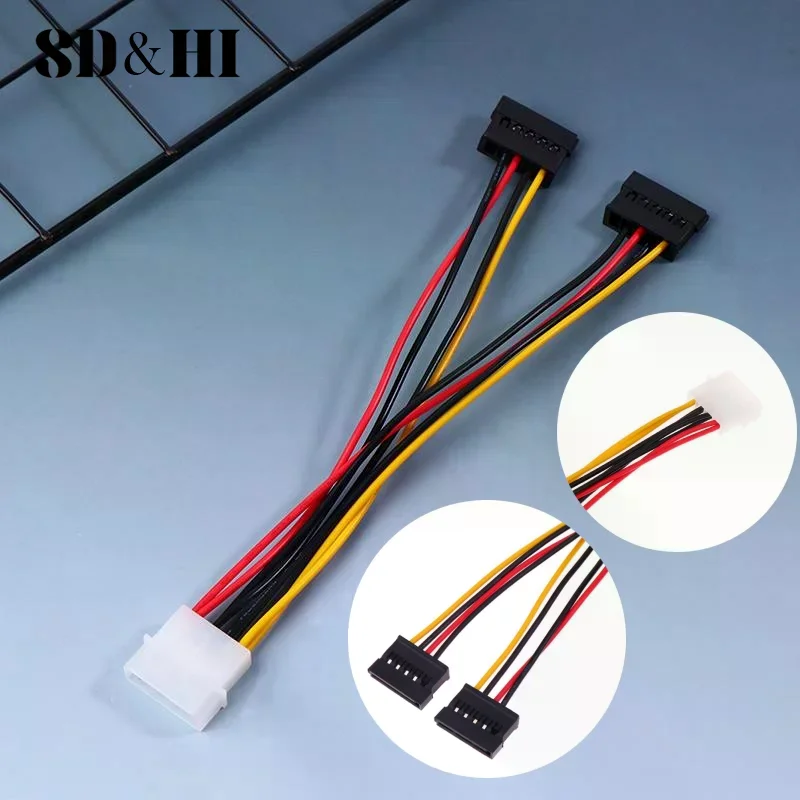 1PC IDE Molex 4 Pin To 2 X SATA Power Cable Serial ATA Y Splitter Hard Driver Dual Extension Cord Adapter Connector