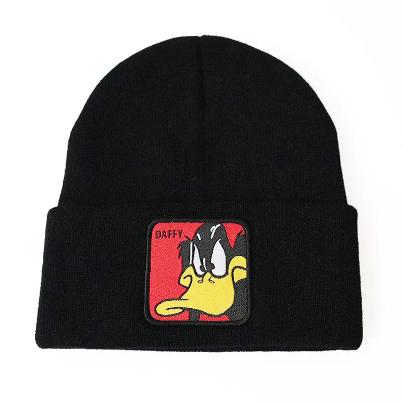 Disney Daffy Duck Cartoon Knitted Cap Anime Peripheral Beanie Hat Synthetic Fiber Acrylic Autumn Winter Warm Windproof Gifts