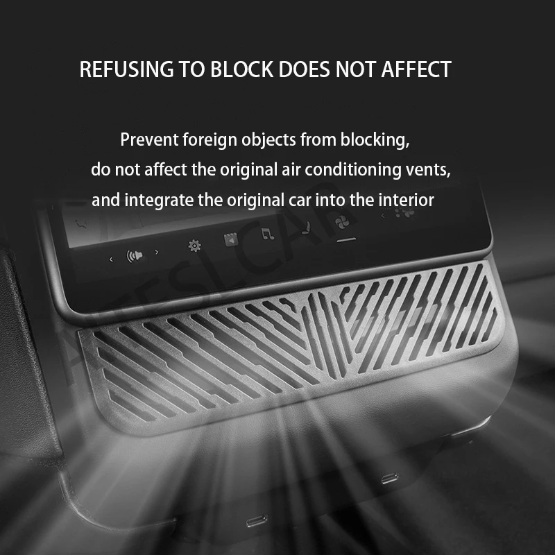 For Tesla Model Y Juniper Rear Air Vent Cover Model 3 Highland Armrest Box Back Conditioner Outlet Filter Grille Protector Cover