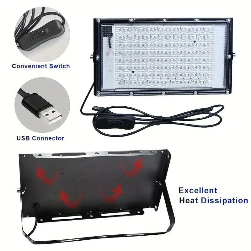 1PC 144 luci viola, plug-in USB, molto adatto per occasioni di festa vivaci: altamente adatto per l'uso come Halloween, Natale o