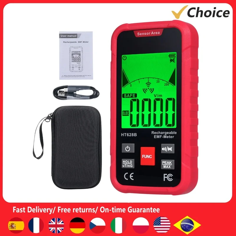 

Electromagnetic Field Radiation Detector EMF Meter for AC Magnetic Field, Electric Field, Microwave Radiation Intensity