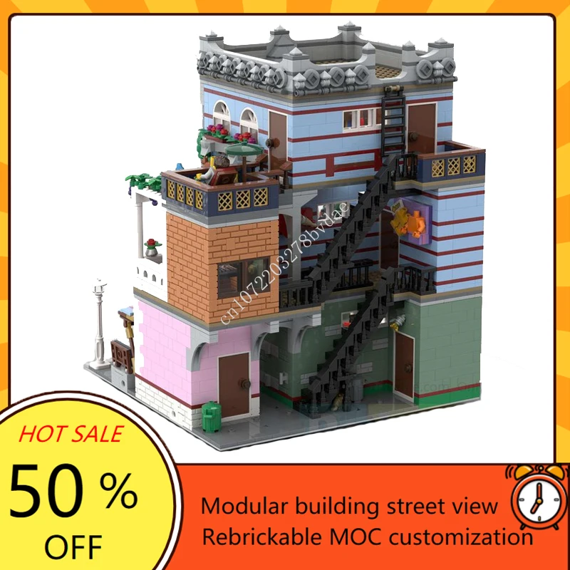 Décennie s de construction de modèle de vue sur la rue, épicerie modulaire, PRMOC créatif, architecture, assemblage de bricolage, jouets modèles, cadeaux, 4045 pièces