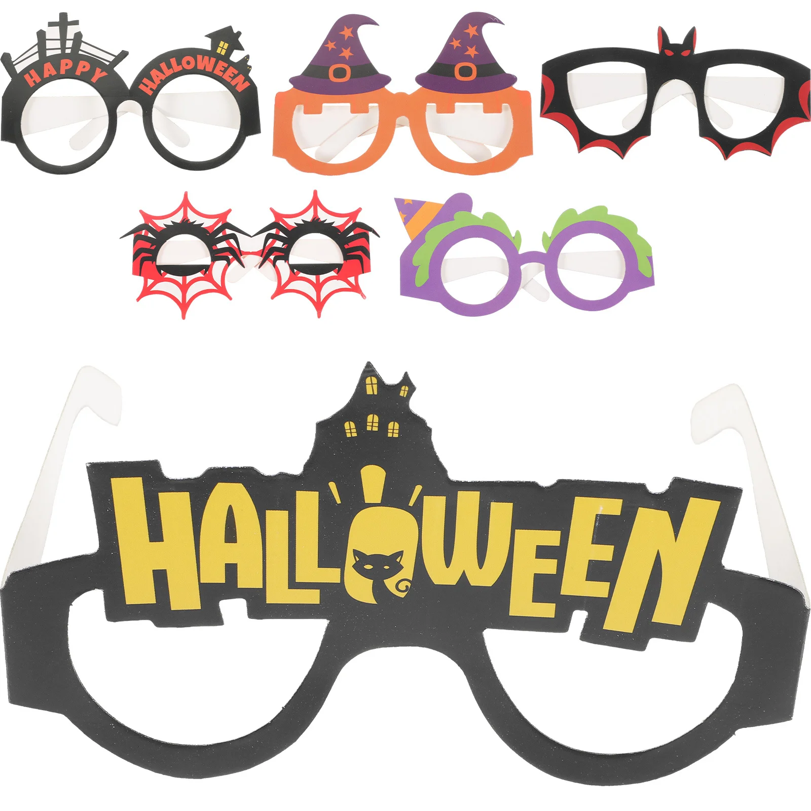 6Pcs Halloween Eyeglasses Frames for Kids Trendy Funny Glasses Props Share Fun with Family Friends Halloween Party Favors