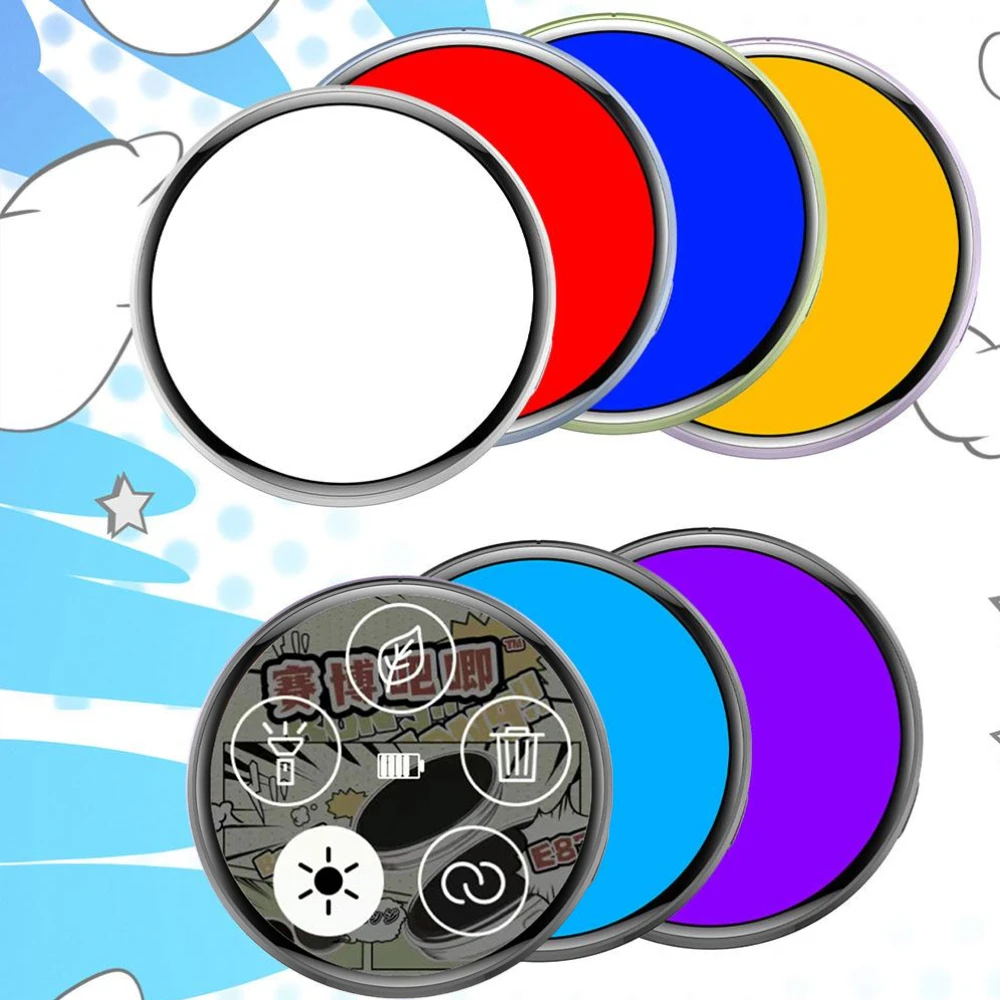 Badge numérique intelligent Bluetooth Anime - Cadre photo E-Ink à écran tactile avec lecture vidéo, LED 7 couleurs, contrôle par application, batterie 18 heures