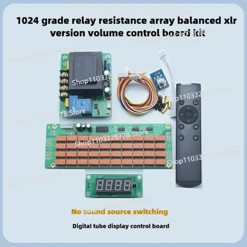 1024 Level Relay Resistor Array Balanced XLR Version Volume Control Board Kit