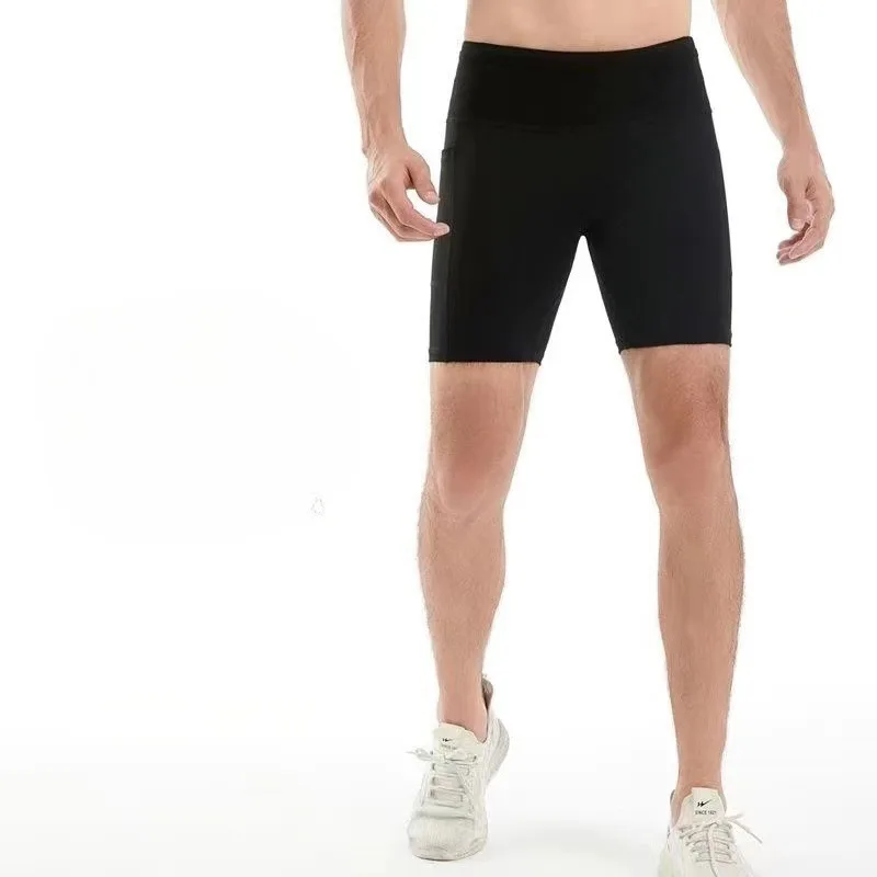 Unisex Six Pockets Marathon Quarter Running Shorts Quick Dry Sports Multifunctional Waist Bag Compression Pants Fitness Cycling