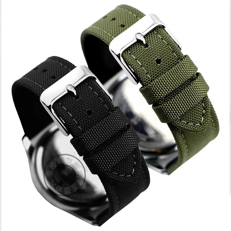 18mm 19mm 20 21 22 23 24mm Nylon Canvas WatchBand Universal Men Diving Waterproof Bracelet for Omega Seiko CITIZEN Tissot Strap