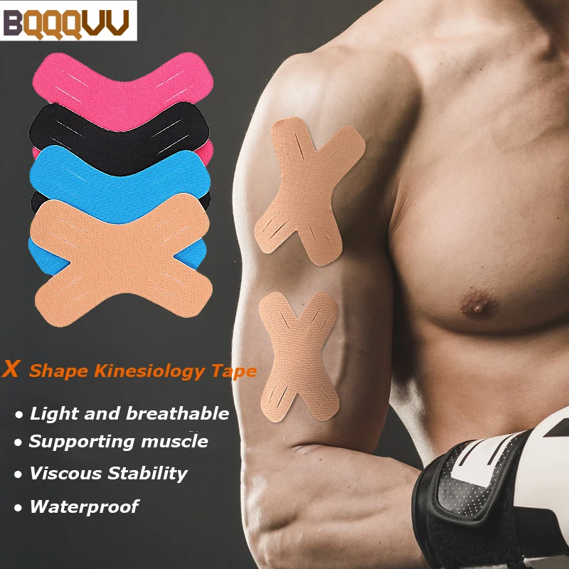 

Waterproof Kinesiology Tape for Exercise, Muscle Protection at Joints, Relieve Muscle Soreness, X-Type, 10Pcs