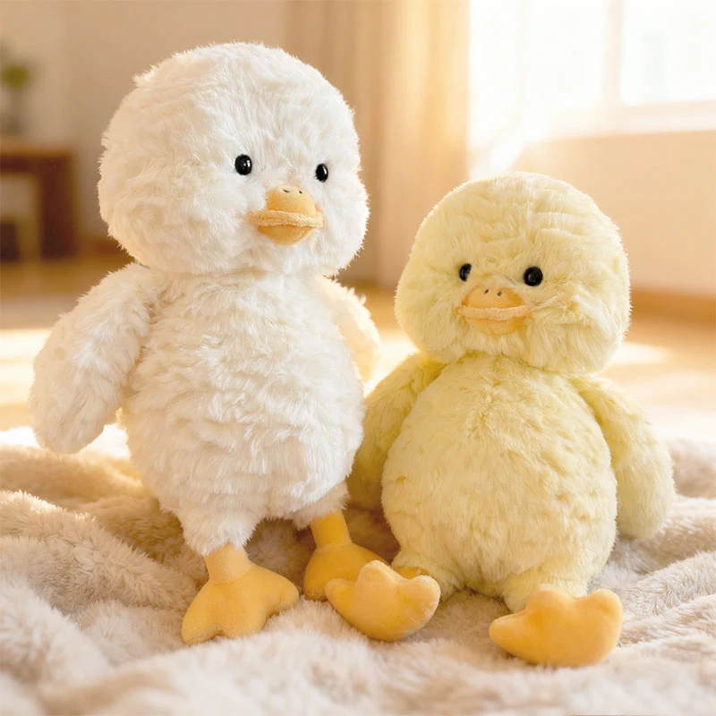 

28cm Cute Fluffly Hair Duck Plush Toys Soft Stuffed Animal Lifelike Goose Baby Appease Doll Sofa Pillow for Girls Xmas Gifts