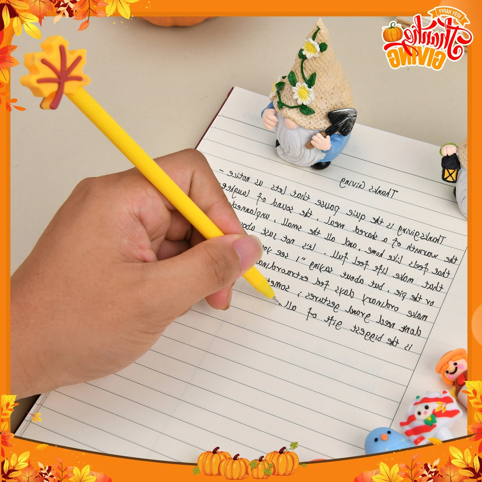 Wholesale Thanksgiving Cartoon Gel Pen Turkey Pumpkin Maple Leaf Shape Neutral Pen Cute Signing Pen Student Prize Holiday Gift