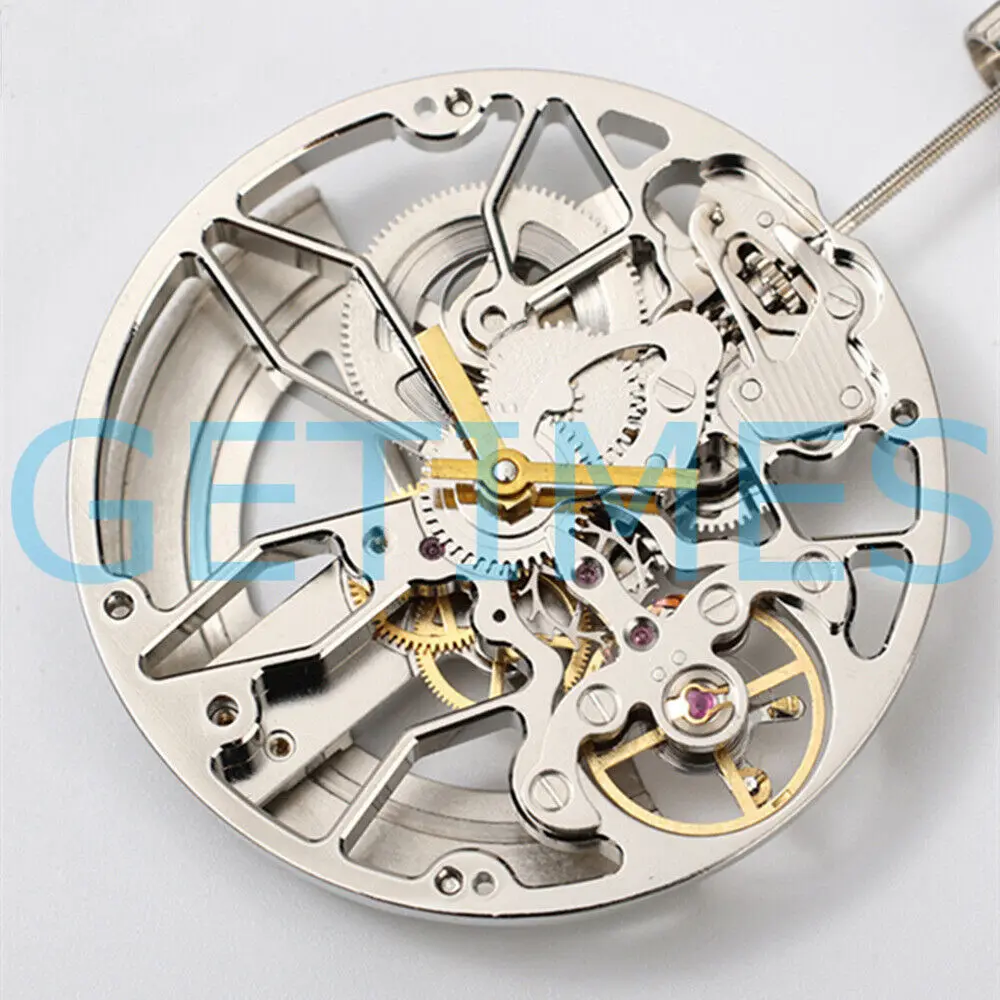 China Made Dandong 8306 Hollow Silver 2 Hands Automatic Mechanical Movement