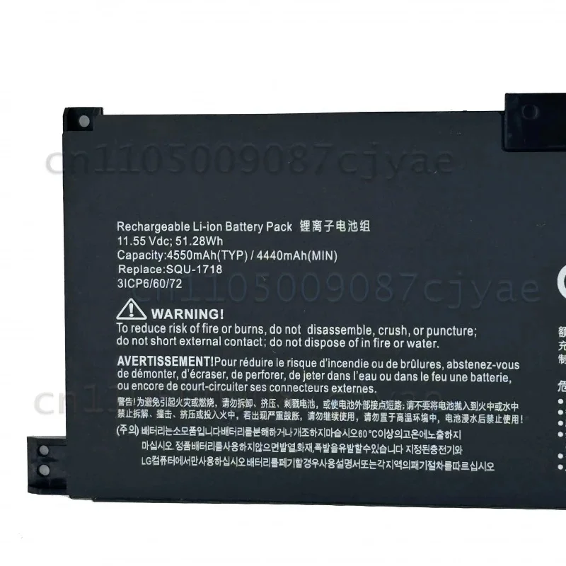 Long Lasting For Thunderobot 911Air Master Hasee S7 Laptop Replacement Battery SQU-1711 SQU-1718 4440mAh