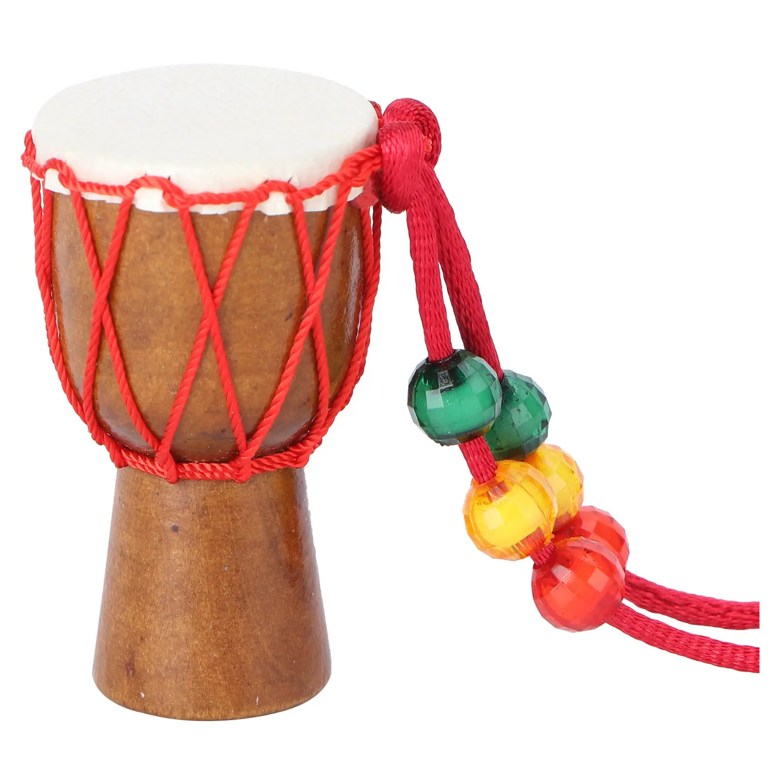 Wooden Classic African Drum Mini Djembe Handcrafted Hollow Solid Wood Metal Rings Tuning Loops Mini Desktop Gift Music Fan