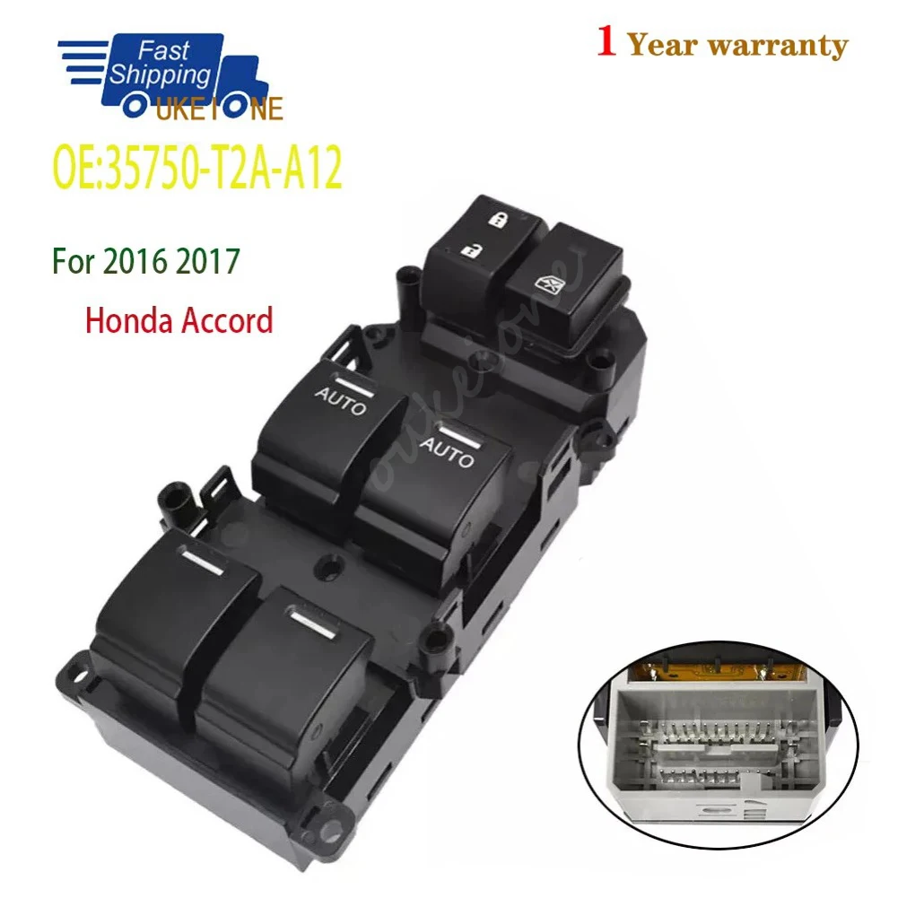 

Для Honda Accord 2016 2017, электрический главный переключатель управления стеклоподъемником, кнопка консоли, автомобильные аксессуары 35750-T2A-A12