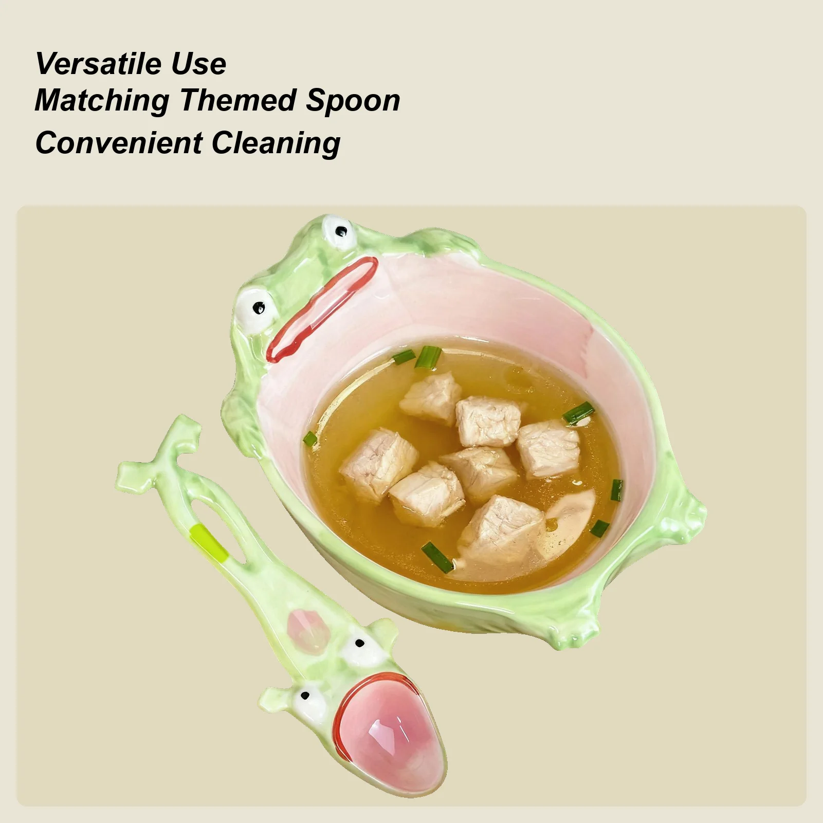 

Забавная ложка-лягушка, посуда-лягушка, набор ложек и мисок, забавная керамическая кухонная утварь для кухни, дома, столовой, детей, взрослых, женщин, девочек, кофе