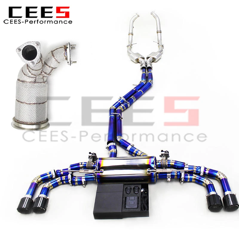 

cees Valvetronic Catback Exhaust Pipe for Audi SQ5 8R/FT 3.0T 2016-2024 Exhaust System Carbon Fiber Tips Catted Downpipe