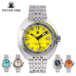 Tactical Frog Men Diver Watch Stainless Steel 20ATM Waterproof NH35 Movement 200M Automatic Mechanical Diver Watch 24H Shipping