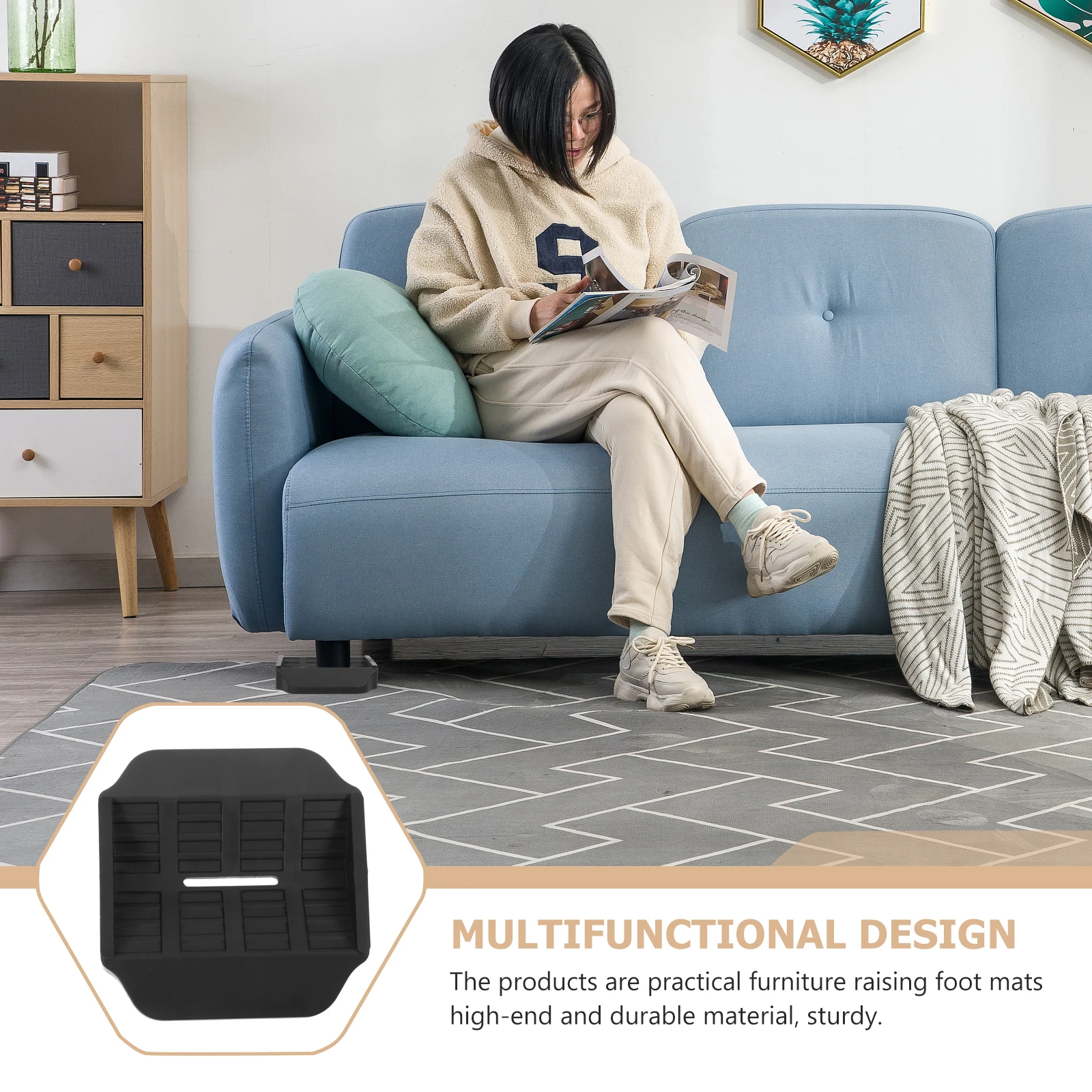 

8Pcs Durable Anti-Slip Furniture Caster Cups No Odor Stopper Black Hardwood Tile Linoleum Protector Furniture Coasters