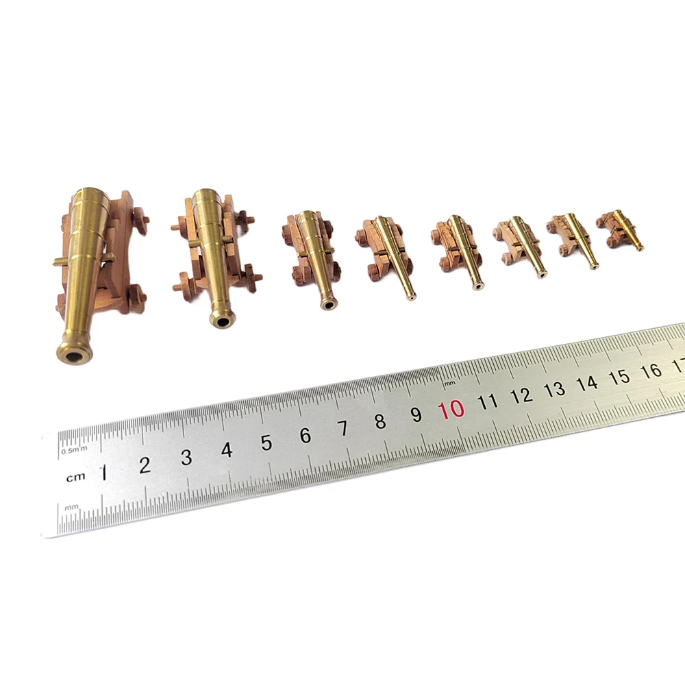 الكمثرى الخشب سطح السفينة مدفع نموذج باخرة الملحقات CNC النحاس مدفع + الكمثرى عربة خشبية 1 مجموعة