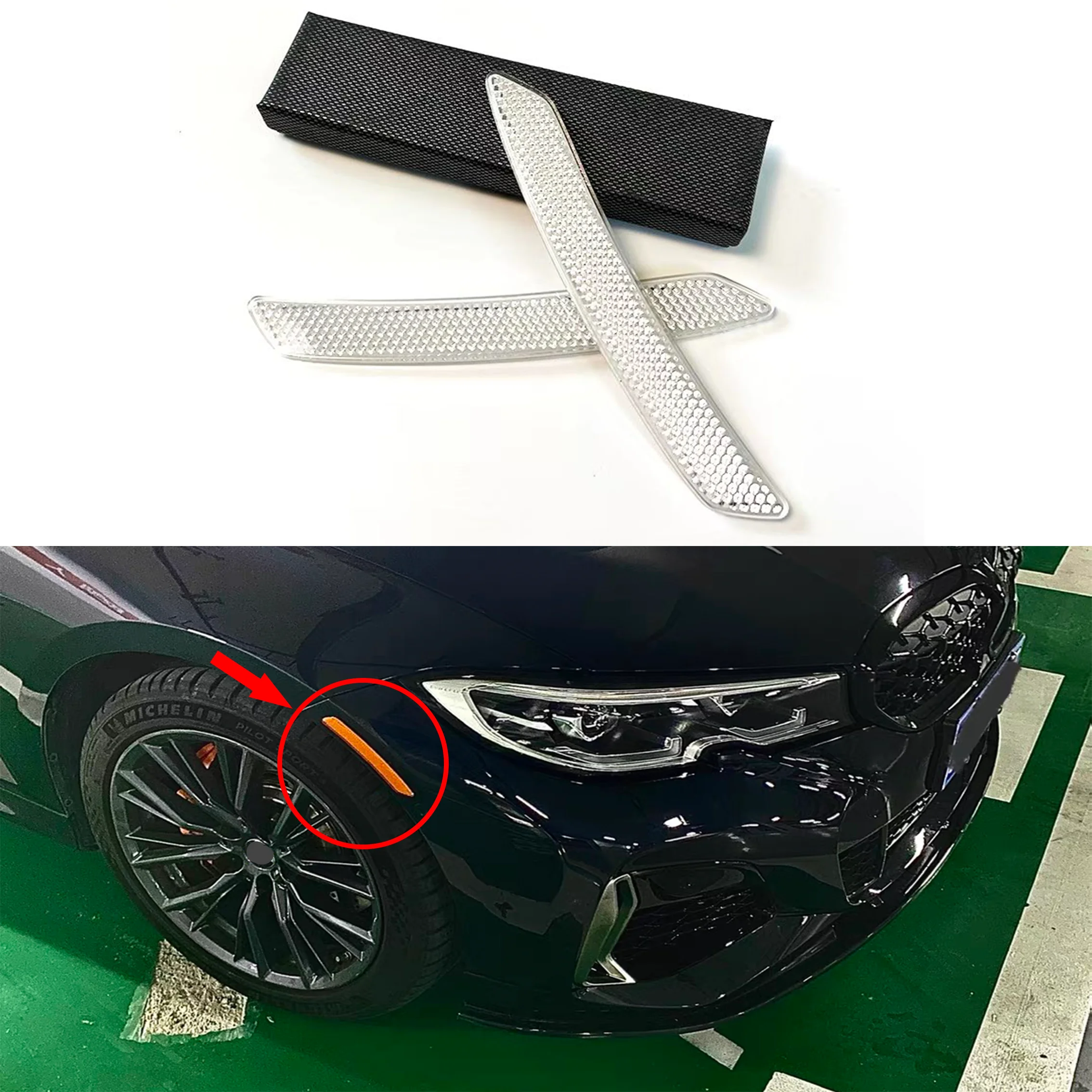 2pcs Car Reflective Sticker Car Door Stickers Decal Warning Reflective Tape Strips 3 Colors Safety Mark Auto Reflector Stickers