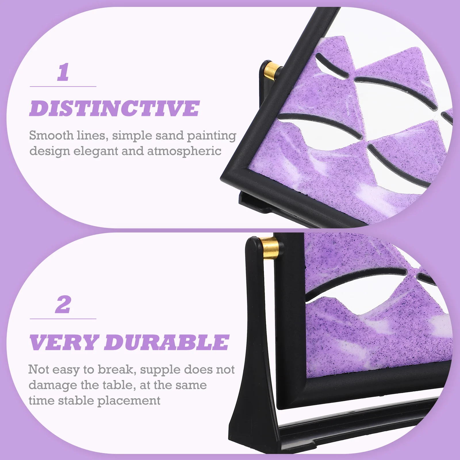 Quadro de Areia Movediça Criativa Premium com Pintura de Areia em Movimento, Vidro de Alta Transparência para Sala de Estar, Quarto, Escritório e Mesa