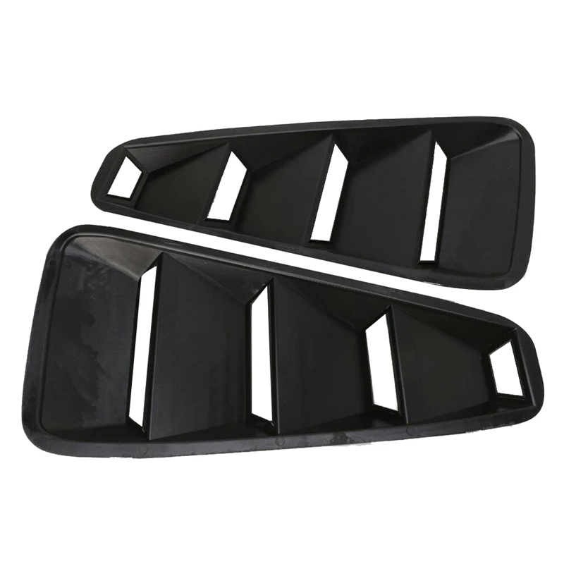 Blakc 1/4 Rear Side Vent Quarter Window Louver Shutter Cover Trim For 2005-2014 Ford Mustang Accessories